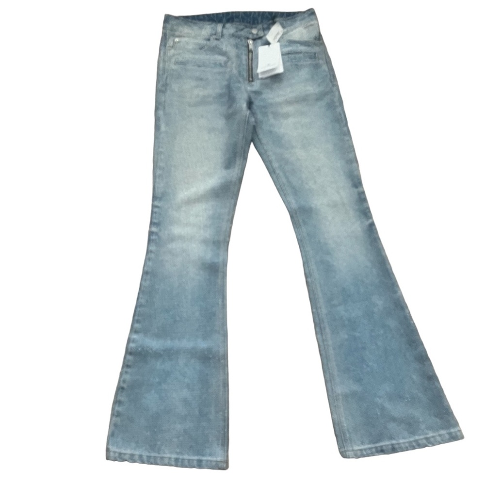 COURREGES NWT RARE CRYSTAL EMBELLISHED FLARED JEANS SIZE 27 MSRP$5,720